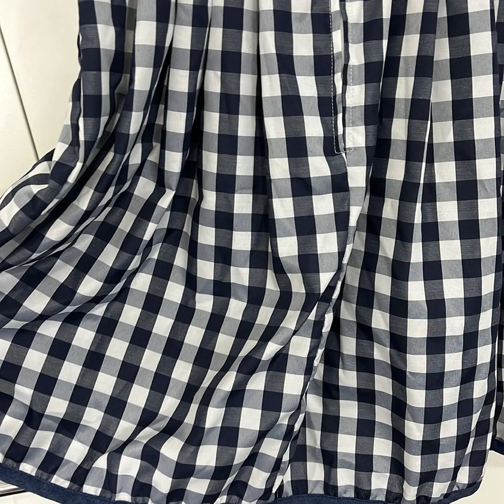 New Kojooin Small Blue and White Gingham Tank Zip Up Dress - Picture 7 of 10